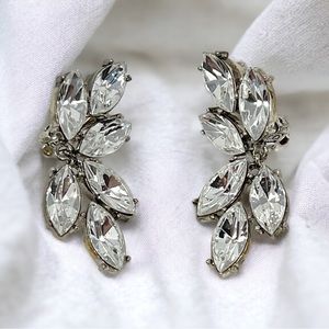 Beautiful Badgley Mischka Crystal Rhinestone Earrings - Dangle clip ons